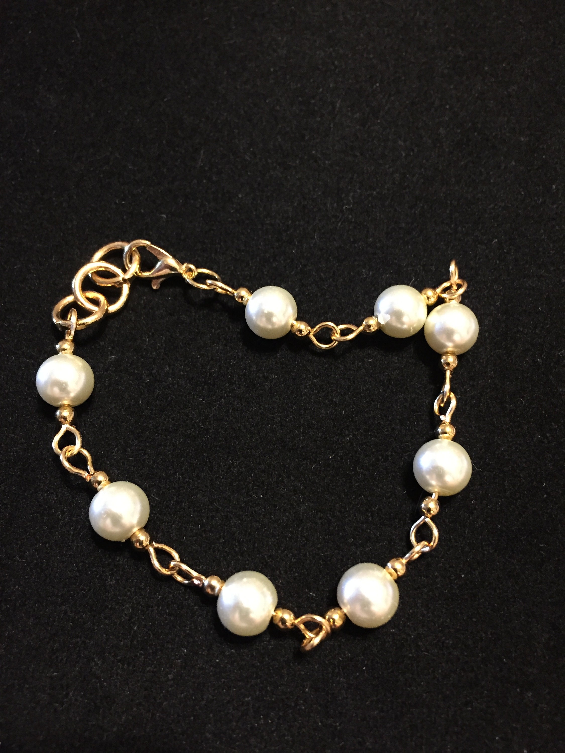 Gold Tone Wire Pearl Necklace 24 Inch With FREE Matching Etsy