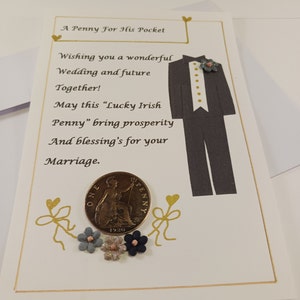 Penny for His Pocket, Wedding Coin for the Groom, Gift for the Groom