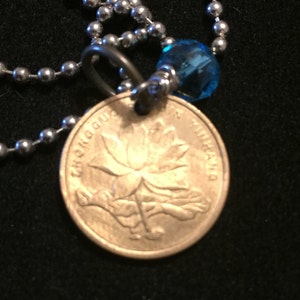 China Coin Necklace, Pendant Necklace with bead dangle. year 2012, #3