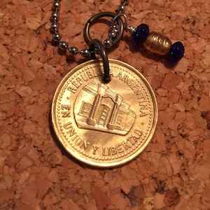 Argentina Coin Necklace, Pendant Necklace, year 1994, #4