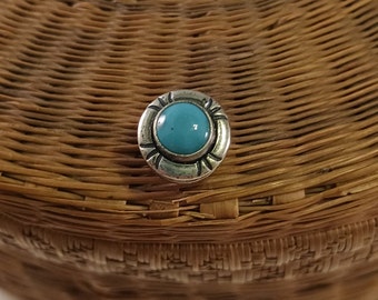 Vintage Turquoise and Silver Tie Tack, Southwest Style, # 361