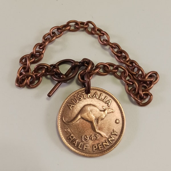 Australia Coin Bracelet, Charm Bracelet, Year 1933,# 12