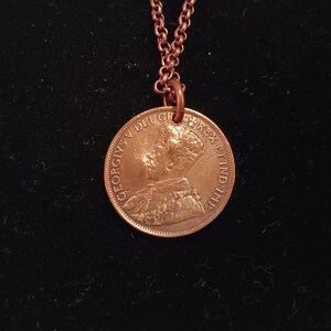 Canada Coin Necklace, Pendant Necklace, Year 1913, # 10