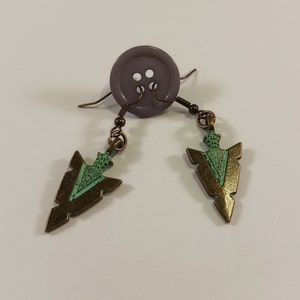Southwestern Arrowhead Earrings, Dangle Earrings, Charm Earrings, # 340