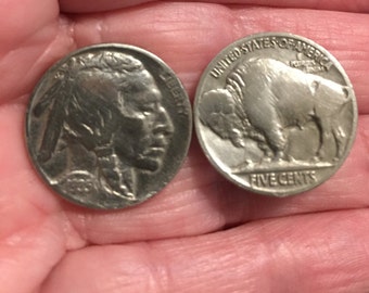 US Indian Head-Buffalo Nickel Cufflinks, year 1935, #18