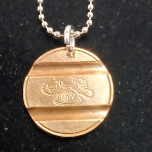 Vintage  Telephone Token from Italy, Pendant Necklace, # 14.