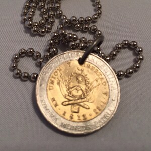 Argentina Coin Necklace, Pendant Necklace, year 1995, # 2
