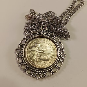 Crossing the Delaware Quarter Necklace, United States Coin, Pendant Necklace, Year 2021, #37