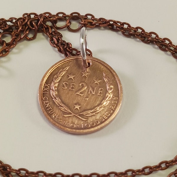 Samoa Coin Necklace, Pendant Necklace, Year 2000