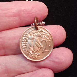 New Zealand Coin Pendant Necklace, Year 1967, # 9