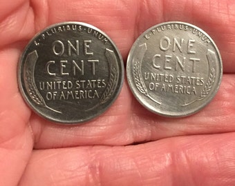 United States Steel Penny Cufflinks, Steel Wartime Pennys, year 1943, #21