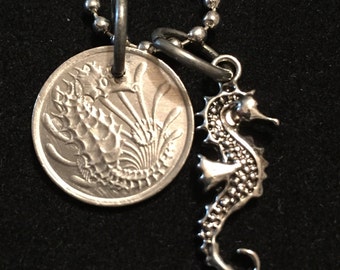 Singapore Coin Necklace, Pendant Necklace, year 1981, #5