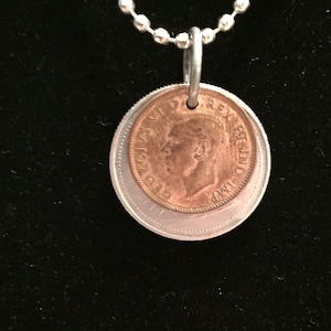 Canada 2 Coin Stack coin necklace, Pendant necklace, year 1940/1989, #1