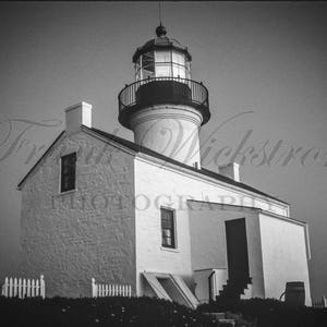 Point Loma Lighthouse circa 1985 / Lighthouse Photo / Black & White Lighthouse Photography