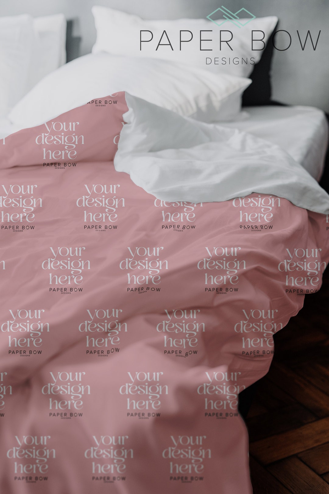 Duvet Cover Mockup, Comforter Mockup Smart Object, Photoshop File, PSD