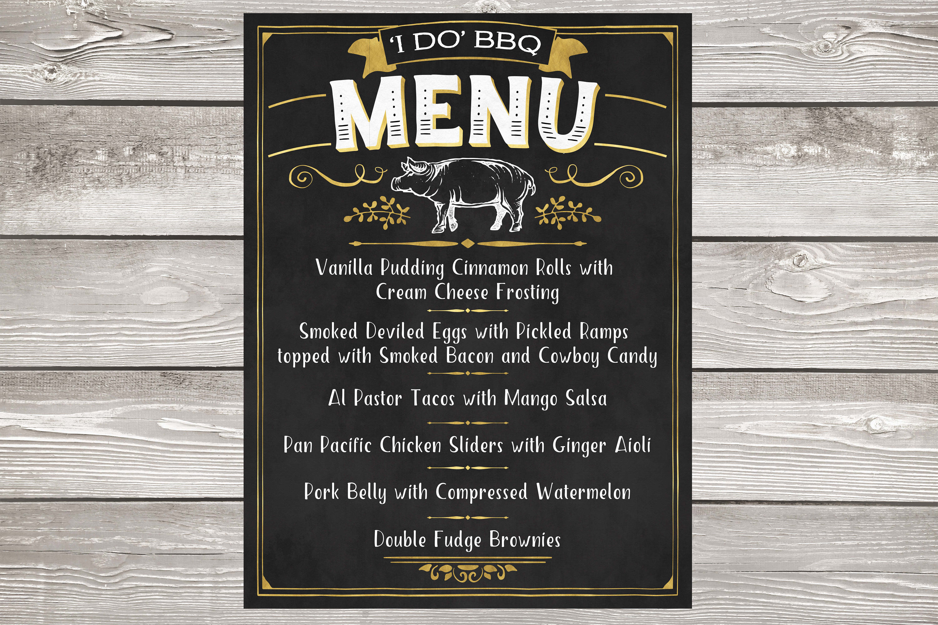 18x24 Custom BBQ Menu I Do BBQ Dinner Menu Chalkboard Etsy UK