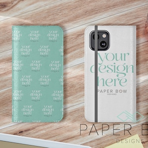Paquete de maqueta de funda de teléfono con billetera de cuero sintético, objeto inteligente x4, archivo de Photoshop, maqueta PSD, maqueta editable