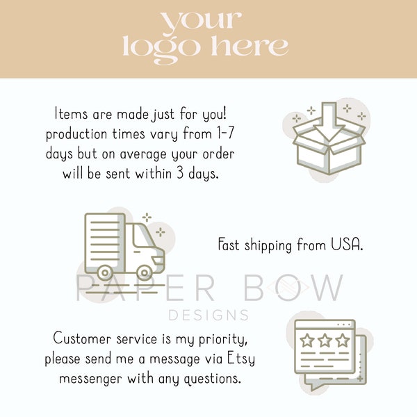 Print on Demand Shipping Info, Product Info, Digital Download, Enhance Your Listing, Instant Download, Etsy Seller Tools, Made For You