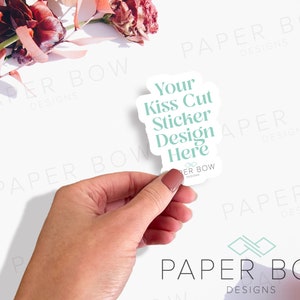 3x3 Kiss Cut Sticker Mockup Smart Object, Photoshop File, PSD Mockup, Editable Mock-up For online store image 1