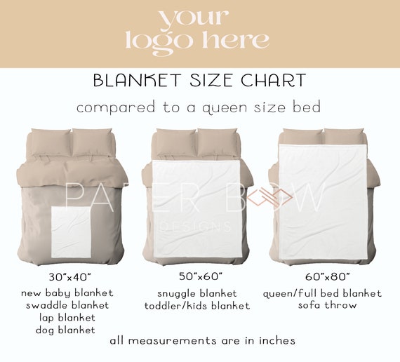Minky Blanket Size Chart Blanket Product and Size Info Instant Digital Download Velveteen Blanket Size Chart Add to your listing