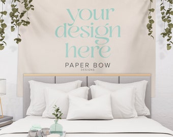 Mockup di arazzi Boho Patio, file Photoshop, mockup PSD, venditore di arazzi