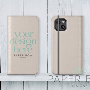 Maqueta de caja de teléfono con billetera de cuero sintético Objeto inteligente, archivo de Photoshop, maqueta PSD, maqueta editable para tienda en línea Foto de producto estético