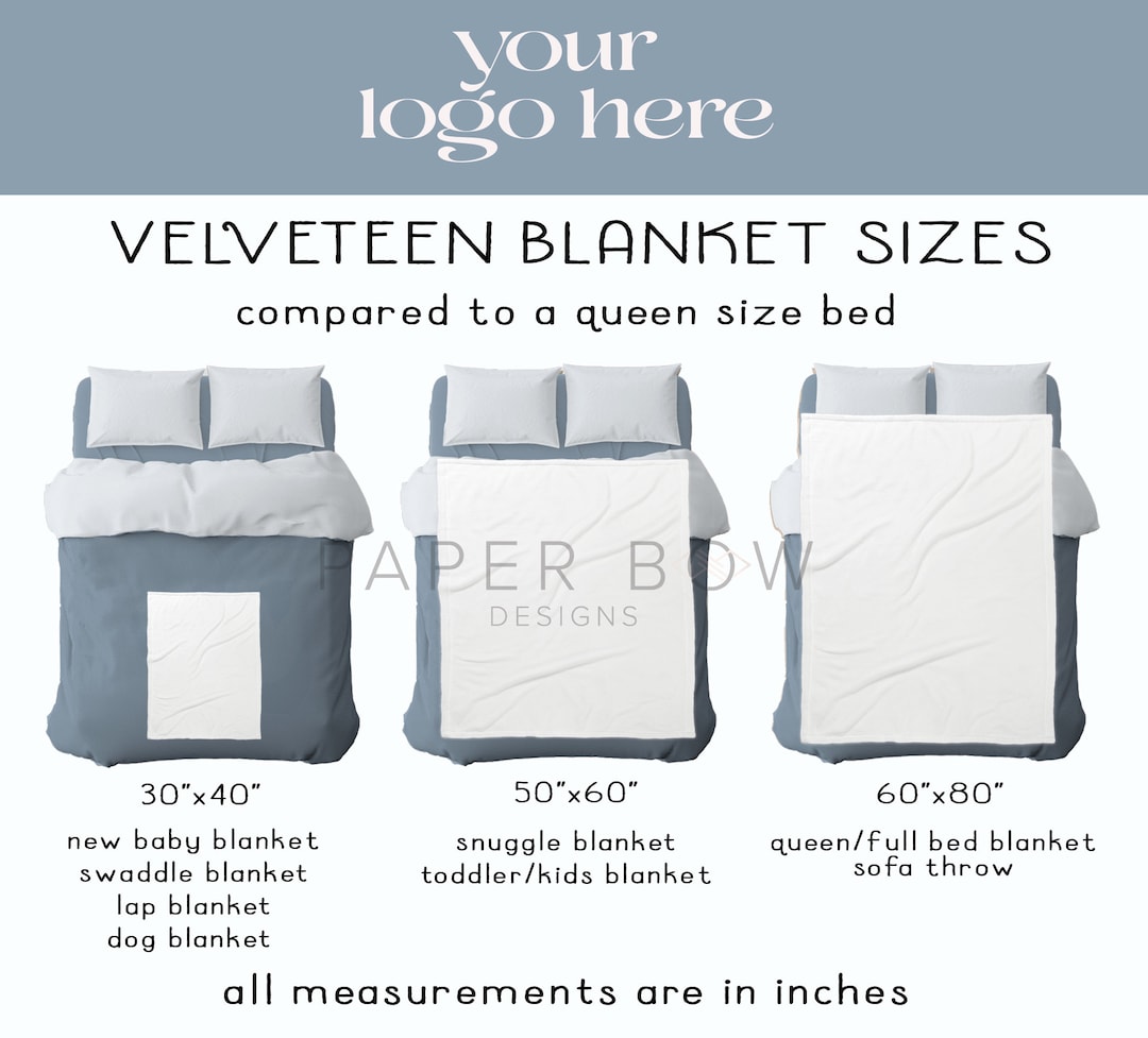 Minky Blanket Size Chart, Blanket Product and Size Info, Instant