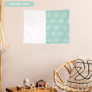 Small 26x36 Tapestry Mockup, Canva Editable Tapestries Mock-up, Transparent PNG File, Instant download