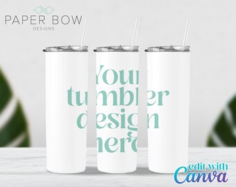 Create your own Stunning Tumbler Design - Canva Editable PNG Mockup