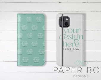 Faux Leather Wallet Phone Case Mockup Smart Object, Photoshop File, PSD Mockup, Editable Mock-up For online store Aesthetic Product Photo