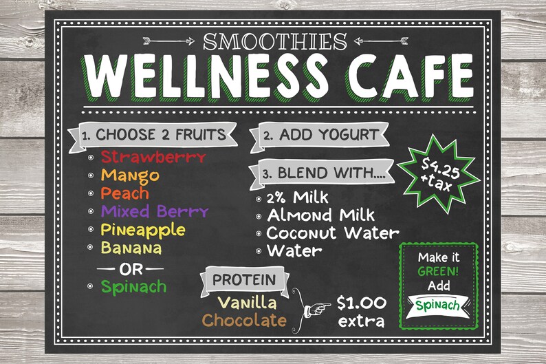 Personalized Cafe Chalkboard Chalkboard Menu Custom Store Etsy