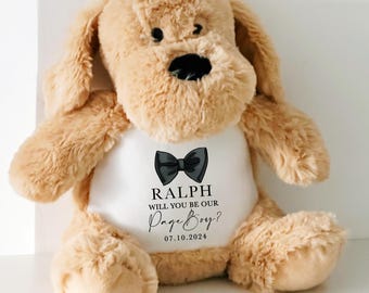 Page Boy Teddy, Personalised Gifts for Page Boys, Page Boy Proposal Gift, Will you be my Page Boy? Page Boy Teddy Proposal Page Boy Keepsake