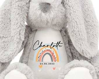 Personalised Bunny Rabbit, New Baby Gift, Personalised Plush Soft Toy, Your Name Teddy, Cuddly Toy, Girls and Boys Teddy Baby Shower Gift