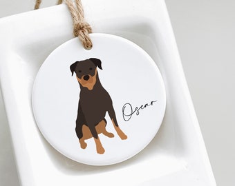 Personalised Dog Pet Ceramic Hanging Ornament - Rottweiler Dog Gifts - Dog Gifts - Gift for Dog Owners/Lovers - Dog Keepsake for Owners