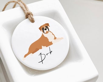 Personalised Dog Pet Ceramic Hanging Ornament - Boxer Dog Gifts - Dog Gifts - Gift for Dog Owners/Lovers - Dog Keepsake for Owners