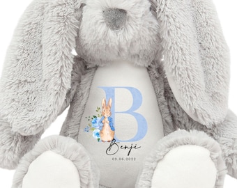 Personalised Bunny Rabbit, New Baby Gift, Personalised Plush Soft Toy, Your Name Teddy, Cuddly Toy, Girls and Boys Teddy Baby Shower Gift
