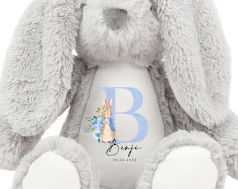 Peluche lapin personnalisée, cadeau de naissance, peluche douce