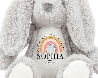Conejo conejito personalizado, nuevo regalo para bebés, juguete suave de felpa personalizado, su nombre de peluche, juguete de peluche, regalo de baby shower de peluche para niñas y niños