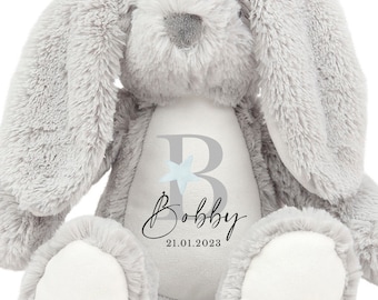 Personalised Bunny Rabbit, New Baby Gift, Personalised Plush Soft Toy, Your Name Teddy, Cuddly Toy, Girls and Boys Teddy Baby Shower Gift