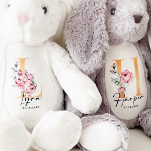 Personalised Bunny Rabbit, New Baby Gift, Personalised Plush Soft Toy, Your Name Teddy, Cuddly Toy, Girls and Boys Teddy Baby Shower Gift image 3