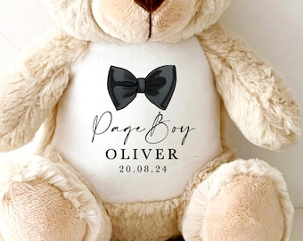 Page Boy Teddy, Personalised Gifts for Page Boys, Page Boy Proposal Gift, Will you be my Page Boy? Page Boy Teddy Proposal Page Boy Keepsake