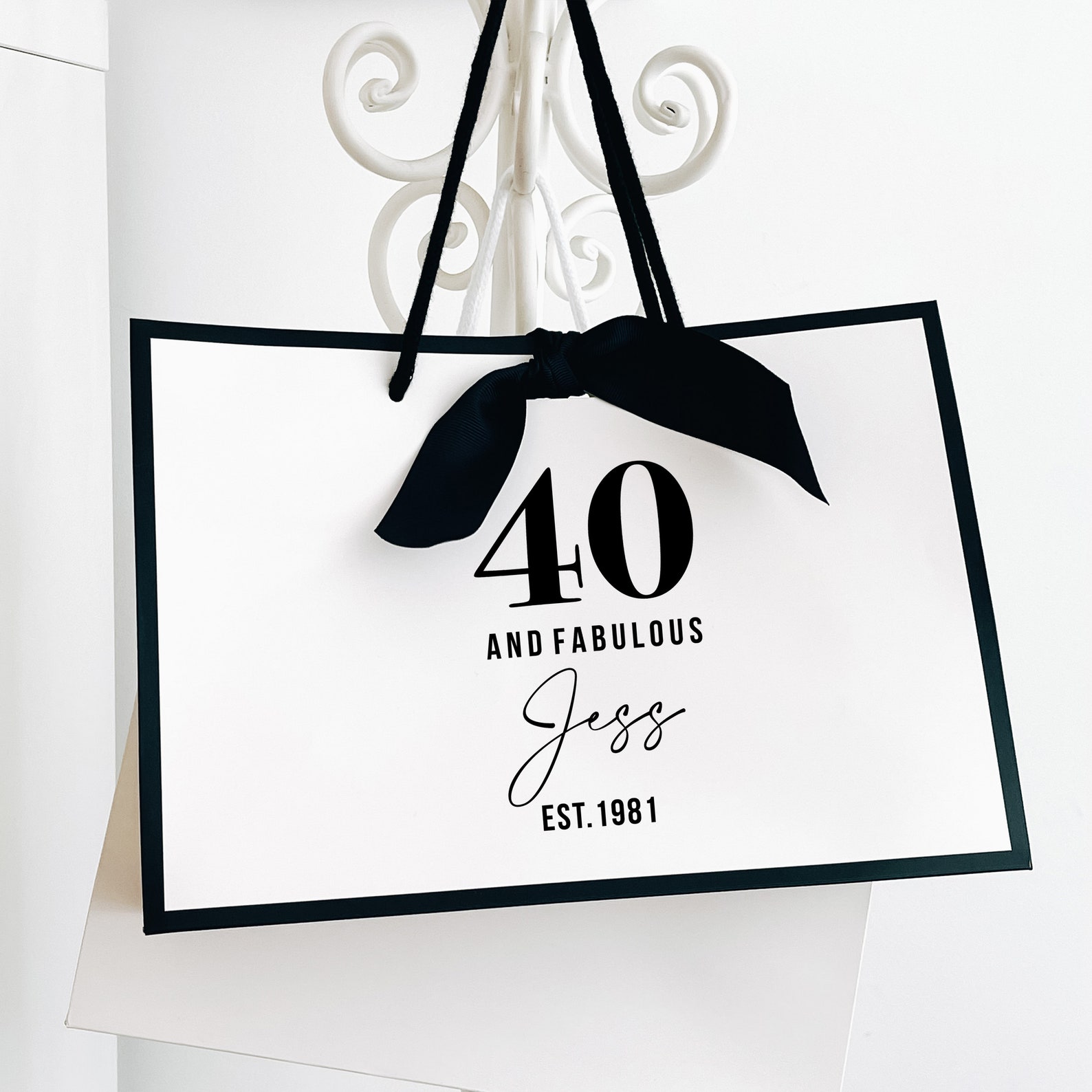 40th Birthday Gift Personalised Gift Bag Birthday Gift Etsy