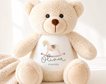 Personalised Teddy, Neutral Teddy New Baby Gift, Personalised Neutral Teddy Plush Soft Toy, Your Name Toy, Girls and Boys Baby Shower Gifts