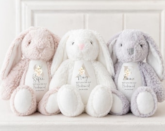 Flower Girl and Bridesmaid Personalised Teddy Gift, Bridesmaid Flower Girl Proposal Gift, Will you be my Bridesmaid Flower Girl?