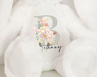 Conejito personalizado, nuevo regalo de bebé, peluche personalizado, su nombre de peluche, peluche, regalo de baby shower de peluche para niñas y niños