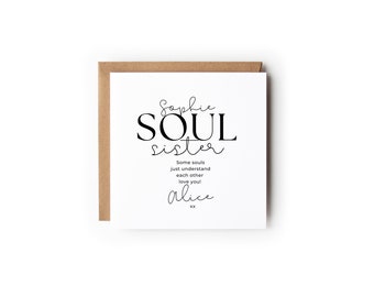 Soul Sisters Gift Card - Friends Gift Ideas - Personalised Gifts for Soul Sisters - Gift Ideas for Friends - Soul Sisters Gift Card, Friends