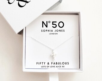 50th Birthday Necklace, Personalised Necklace for 50th Birthday, 50th Birthday Gift Ideas
