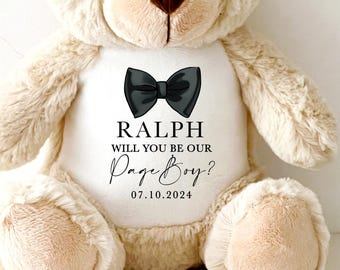 Page Boy Teddy, Personalised Gifts for Page Boys, Page Boy Proposal Gift, Will you be my Page Boy? Page Boy Teddy Proposal Page Boy Keepsake