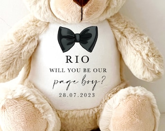 Page Boy Teddy, Personalised Gifts for Page Boys, Page Boy Proposal Gift, Will you be my Page Boy? Page Boy Teddy Proposal Page Boy Keepsake