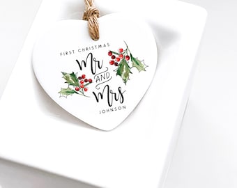 Primer Adorno de Navidad Casado - Sr. y Sra. Adorno de Navidad - Nuestra Primera Navidad Casada como Sr. y Sra. Ornament - Sr. y Sra. Keepsake